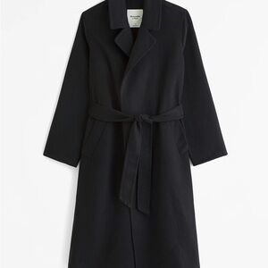 Abercrombie & Fitch Black Belted Coat
